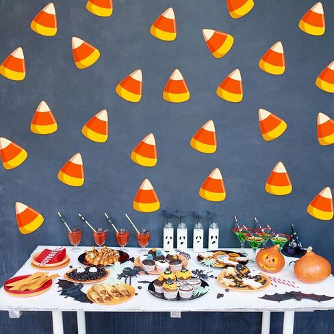 50 PCS Halloween Cutouts for Bulletin Board Decoration, Candy Corn Paper Cut Outs Cardboard for DIY Crafts Project School Classroom Office Wall Halloween Party Supplies Decor, 6 in in Saudi Arabia