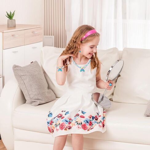 مجوهرات الأميرة للفتيات الصغيرات ، مجموعة مجوهرات ذات 5 قطع حورية البحر ، حلقات أساور قلادة تمتد ومقطع على الأقراط ، مثالية لللباس ، حفلات أعياد الميلاد ، تلعب الأزياء in Kuwait