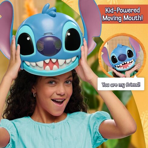 Disney Stitch Talking Mask with 25+ Sounds & Phrases, Adjustable Straps, Costume for Kids, Dress Up and Pretend Play, Toy for Fans, Boys, Girls, Kids Ages 3 and Up by Just Play in Saudi Arabia