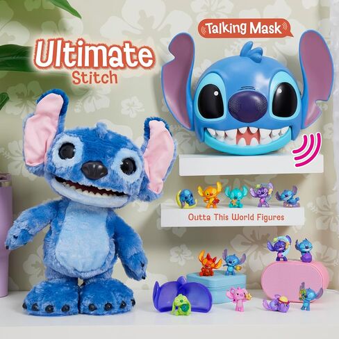 Disney Stitch Talking Mask with 25+ Sounds & Phrases, Adjustable Straps, Costume for Kids, Dress Up and Pretend Play, Toy for Fans, Boys, Girls, Kids Ages 3 and Up by Just Play in Saudi Arabia