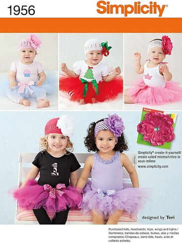Simplicity 1956 Babies Tutu and Appliques Designed by Teri Sizes: A (XS-S-M-L) (1-18 Months) in Saudi Arabia
