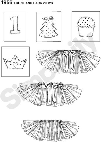 Simplicity 1956 Babies Tutu and Appliques Designed by Teri Sizes: A (XS-S-M-L) (1-18 Months) in Saudi Arabia