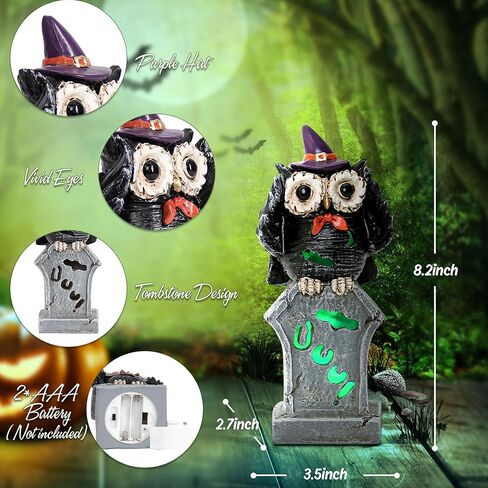 Leekung Halloween Tree Dead Tree Skull Head تمثال - مع أضواء LED مخيفة لديكورات العطلات، تماثيل الهالوين والتماثيل الصغيرة، تمثال رأس هيكل عظمي لدعائم الهالوين، هدايا قابلة للجمع مسكونة in Kuwait