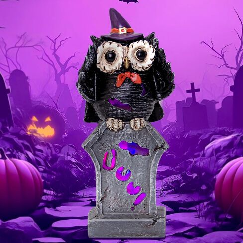 Leekung Halloween Tree Dead Tree Skull Head تمثال - مع أضواء LED مخيفة لديكورات العطلات، تماثيل الهالوين والتماثيل الصغيرة، تمثال رأس هيكل عظمي لدعائم الهالوين، هدايا قابلة للجمع مسكونة in Kuwait
