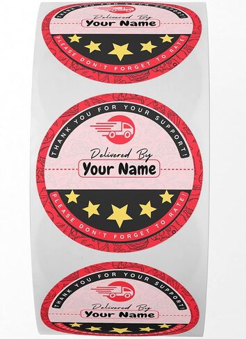150 Food Delivery Personalized Name Custom Stickers - DD Delivery Bag Rating Stickers on Roll - (2 inch) in Saudi Arabia
