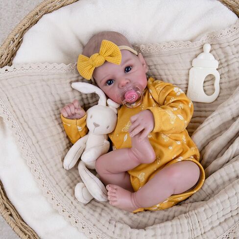 Milidool LifeLike Reborn Baby Baby Dolls Girl - 20 بوصة واقعية حديثي الولادة دمى الأطفال مع جسم مسبب ، ودمى الأطفال الحقيقية مع إكسسوارات لهدايا الفتيات البالغة من العمر 3 سنوات ، واللعب التظاهر ، والمجموعة in Kuwait