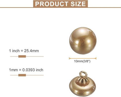 HARFINGTON 20pcs 16L Round White Faux Pearl Buttons 10mm 3/8" Gold Metal Shank Sewing Buttons Replacement DIY Small Button for Sewing Clothing Bridal Wedding Dress DIY Crafts in Saudi Arabia
