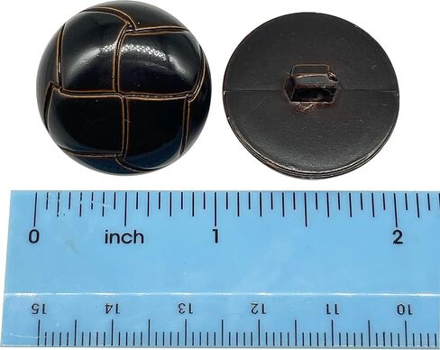 MMvolesy 10Pc Brown Plastic Resin Imitation Leather Buttons with Shank Sew On for Clothes Dress Coat Jeans Crafts 25mm 1 Inch in Kuwait