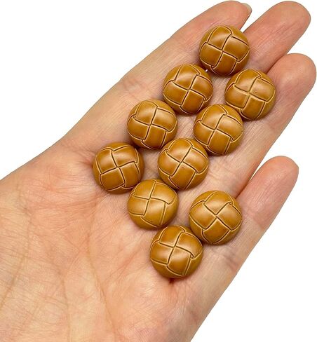 MMvolesy 10Pc Brown Plastic Resin Imitation Leather Buttons with Shank Sew On for Clothes Dress Coat Jeans Crafts 25mm 1 Inch in Kuwait