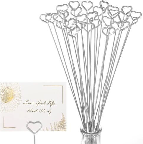 30PCS حامل بطاقة الأزهار ، حامل بطاقة الأسلاك للمكان لحفل زفاف صورة مقطع صورة ، حامل اسم رقم اسم العدد ، حامل مذكرة لترتيب الزهور ، حفل زفاف ، دش الطفل ، الحفلات ، الزخارف (الذهب ، جولة) in Kuwait