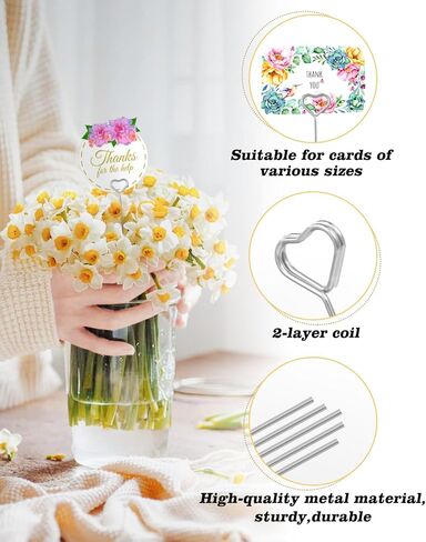 30PCS حامل بطاقة الأزهار ، حامل بطاقة الأسلاك للمكان لحفل زفاف صورة مقطع صورة ، حامل اسم رقم اسم العدد ، حامل مذكرة لترتيب الزهور ، حفل زفاف ، دش الطفل ، الحفلات ، الزخارف (الذهب ، جولة) in Kuwait