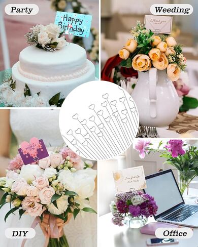 30PCS حامل بطاقة الأزهار ، حامل بطاقة الأسلاك للمكان لحفل زفاف صورة مقطع صورة ، حامل اسم رقم اسم العدد ، حامل مذكرة لترتيب الزهور ، حفل زفاف ، دش الطفل ، الحفلات ، الزخارف (الذهب ، جولة) in Kuwait