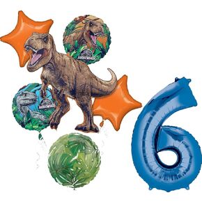 Jurassic Dinosaur World 6th Birthday Party Supplies Foil Balloon Bouquet Decorations in Saudi Arabia