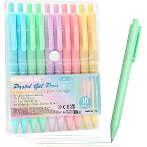 10 Pack Retractable Gel Ink Pens 0.5mm – 5 Color Ink Smooth Writing Pen, Cute Pastel Pens for School, Office, Journaling & Gift Supplies in Saudi Arabia