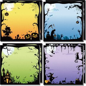 Whaline 8 Pack Halloween Sticky Notes 4 Design Cartoon Note Pads Fright Night Pumpkin Witch Self-Adhesive Memo Pads Removable Notepads for Halloween Holiday School Bulletin Board Office Home Supplies in Saudi Arabia