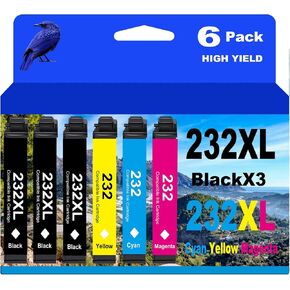 232xl ink تم إعادة تصنيعها لـ Epson 232XL Combo Combo Pack 232 XL T232 XL لـ XP-4200 XP-4205 Workforce WF-2930 WF-2950 Pack 3 Pack 3 Black 1 Cyan 1 Magenta 1 Yellow in Kuwait