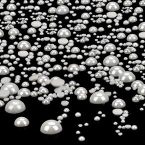 HotfixHalf Pearls,Flatback Pearl Beads,Bottom with Heat-Activated Glue Hot FixCeramic Rhinestone,Half Round Flat Back Pearl Cabochons Gem Diamond for DIY Cloth Wedding Derss(6mm-White),KJ-04 in Saudi Arabia