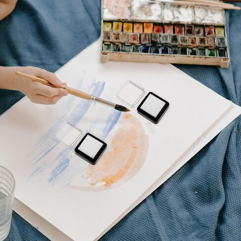 Vosarea 10pcs منصات حبر فارغة - 1 بوصة منصات ختم فارغة لصياغة - الرسم والرسم والوسكرات عالية الامتصاص ، وسادات ختم فارغة لجميع مشاريعك الإبداعية in Kuwait