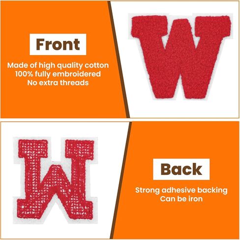 HTVRONT 52PCS Chenille Iron on Letters for Clothing, White Iron on Patches A-Z, Chenille Letters for Clothes, Dress, Hat, Socks, Jeans, Accessories in Saudi Arabia