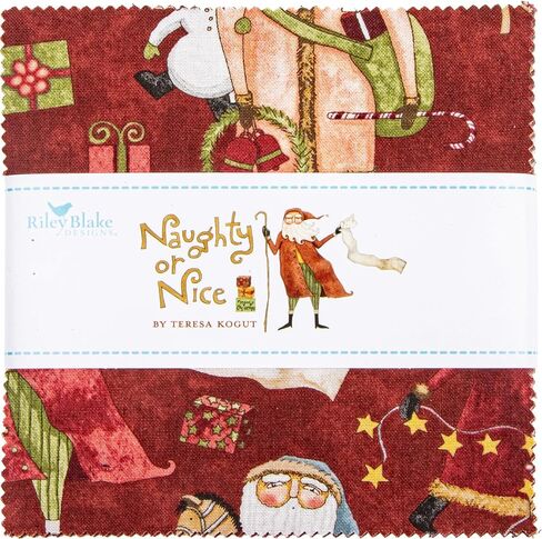 Teresa Kogut Naughty أو NICE 5 "Stacker 42 5 بوصة سحر حزمة Riley Blake Designs 5-16260-42 in Saudi Arabia