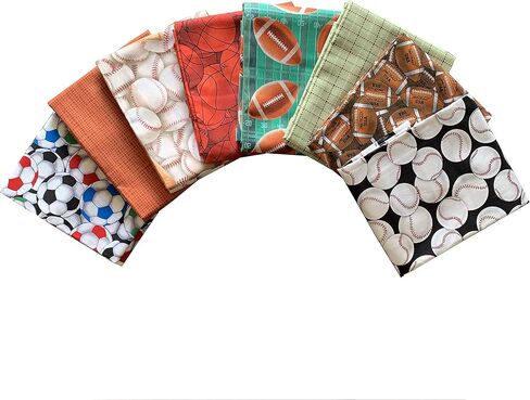 YourFleece Sports Print 8-Piece Fat Quarters Fabric Bundles 100% Cotton Material for Sewing, 18 x 21/22 Inches in Saudi Arabia