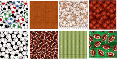 YourFleece Sports Print 8-Piece Fat Quarters Fabric Bundles 100% Cotton Material for Sewing, 18 x 21/22 Inches in Saudi Arabia
