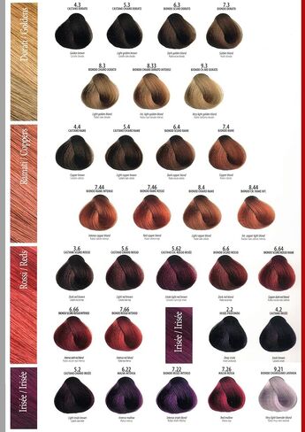 مخطط لون الشعر الأشقر ، مقياس من الألوان على خيوط الشعر. in Kuwait