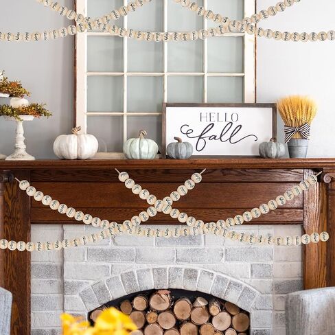 Whaline 100pcs عيد الشكر حبات الخشب Rustic Farmhouse Craft الخرزات السقوط شاكرين ممتنة بالامتنان حبات خشبية خشبية حبة جولة طبيعية لخريف DIY صنع سوار قلادات المنزل in Saudi Arabia