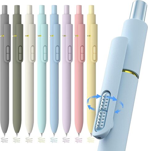 8 Pack Colorful Gel Ink Abens ， أقلام تململ النقطة الدقيقة 0.7 ملم للكتابة السلسة ، والدوار والرسم ، وأقلام ملونة Morandi الجمالية للنساء ، والمدرسة واللوازم المكتبية (Morandi Colors) in Kuwait