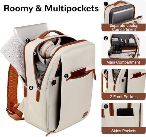 15.6 "حقيبة تحمل على الظهر المحمول للرجال ، حمل صغير على ظهره للطائرة ، الأسود in Kuwait