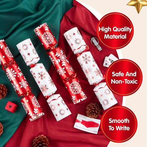 JOYIN 10 Pack Christmas Party Table Favor with Cute Christmas Characters, with Party Hat, Joke & Little Gift Inside, for Xmas Gift, Christmas Seasonal Holiday Dinner Traditions in Saudi Arabia