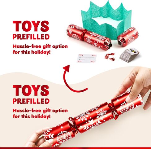 JOYIN 10 Pack Christmas Party Table Favor with Cute Christmas Characters, with Party Hat, Joke & Little Gift Inside, for Xmas Gift, Christmas Seasonal Holiday Dinner Traditions in Saudi Arabia