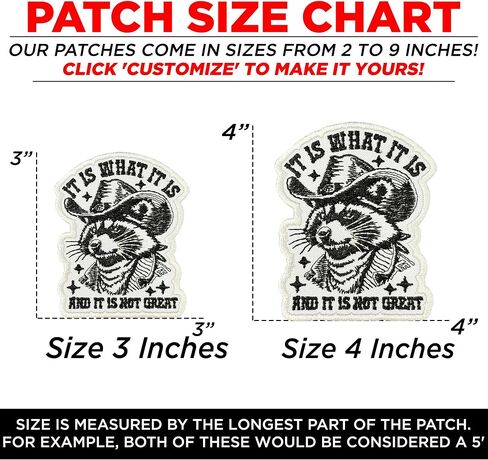 It is What It is and Its No Great Patch Funny Cowboy Raccoon Embroidered Patches for Backpack, Hat, Jackets, Iron On Sew On, Uniform DIY Embroidery PVC Patches Gift Accessories for Him Her 3 Inch in Kuwait