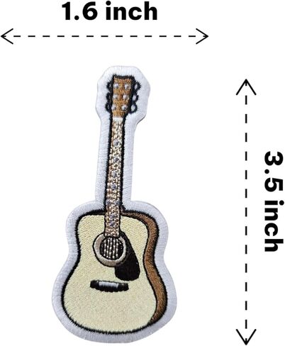 3.5" Guitar Iron On Patch - Embroidered Musician Rock n Roll Music Applique Appliques Iron On Sew On Patches for Holes, Clothing, Jeans, Hat, Clothes, Backpacks in Saudi Arabia