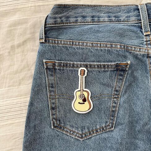 3.5" Guitar Iron On Patch - Embroidered Musician Rock n Roll Music Applique Appliques Iron On Sew On Patches for Holes, Clothing, Jeans, Hat, Clothes, Backpacks in Saudi Arabia