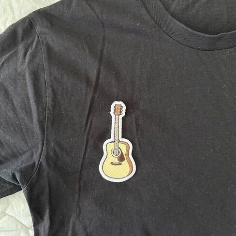 3.5" Guitar Iron On Patch - Embroidered Musician Rock n Roll Music Applique Appliques Iron On Sew On Patches for Holes, Clothing, Jeans, Hat, Clothes, Backpacks in Saudi Arabia
