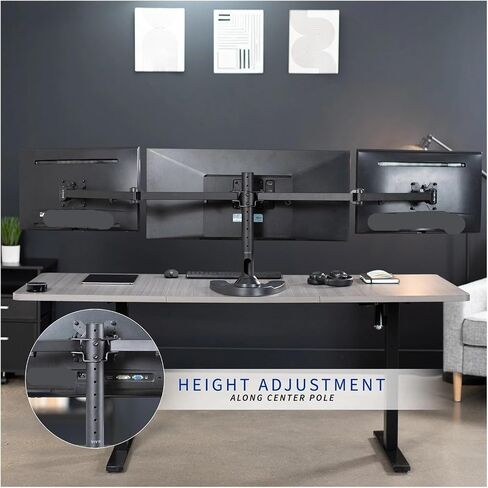 Triple Monitor Desk Stand Freestanding Adjustable 3 Screens Up to 32 Inches in Saudi Arabia