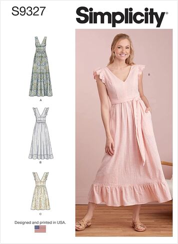 Simplicity Misses' Nap Dress Sewing Pattern Kit, Code S9327, Sizes 14-16-18-20-22, Multicolor in Saudi Arabia