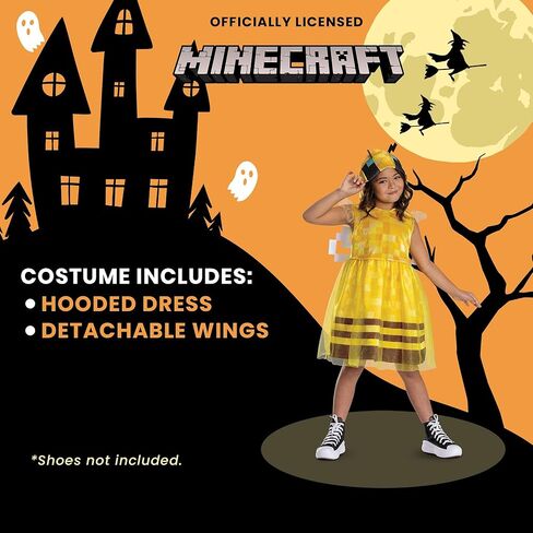 Disguise Minecraft Bee Dress Costume for Kids, Official Minecraft Costume Outfit with Hood and Wings in Kuwait