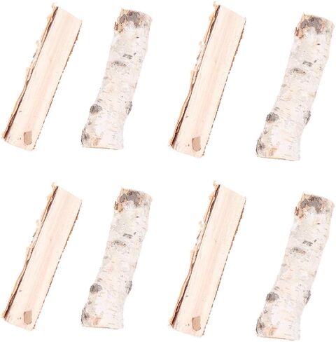 Happyyami Mini Birch Logs 8pcs Christmas Birch Logs طبيعية عصي خشبية صغيرة مع لحاء الخشب غير المكتم in Saudi Arabia