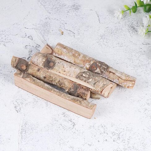 Happyyami Mini Birch Logs 8pcs Christmas Birch Logs طبيعية عصي خشبية صغيرة مع لحاء الخشب غير المكتم in Saudi Arabia