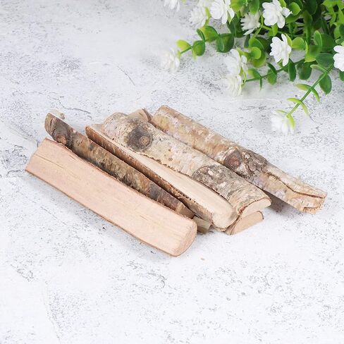 Happyyami Mini Birch Logs 8pcs Christmas Birch Logs طبيعية عصي خشبية صغيرة مع لحاء الخشب غير المكتم in Saudi Arabia