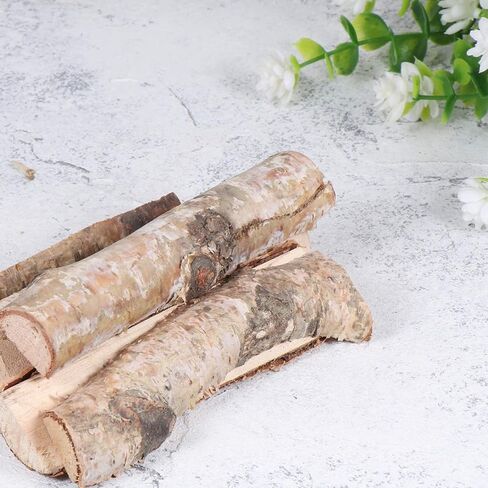 Happyyami Mini Birch Logs 8pcs Christmas Birch Logs طبيعية عصي خشبية صغيرة مع لحاء الخشب غير المكتم in Saudi Arabia