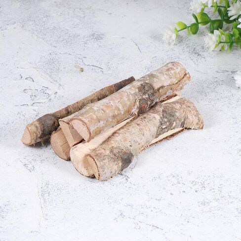 Happyyami Mini Birch Logs 8pcs Christmas Birch Logs طبيعية عصي خشبية صغيرة مع لحاء الخشب غير المكتم in Saudi Arabia