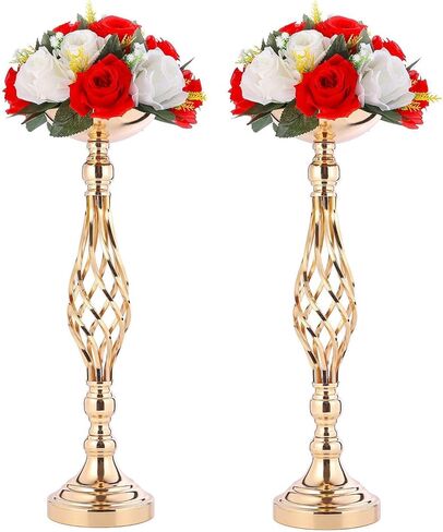 Wedding Centerpieces for Reception Tables, Twist Candleholder Stands, Wedding Flower Arrangement Vases, Metal Centerpieces for Wedding Road-Leading Home Decor in Saudi Arabia