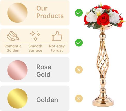 Wedding Centerpieces for Reception Tables, Twist Candleholder Stands, Wedding Flower Arrangement Vases, Metal Centerpieces for Wedding Road-Leading Home Decor in Saudi Arabia