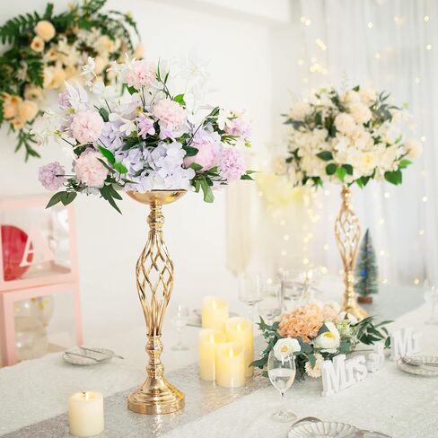 Wedding Centerpieces for Reception Tables, Twist Candleholder Stands, Wedding Flower Arrangement Vases, Metal Centerpieces for Wedding Road-Leading Home Decor in Saudi Arabia