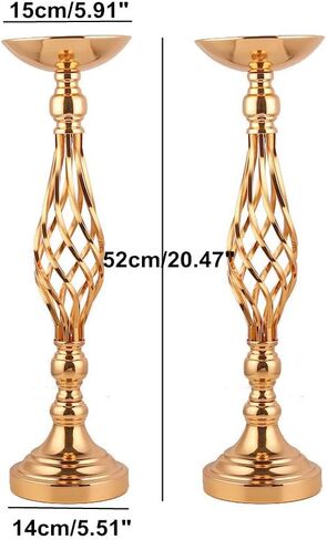 Wedding Centerpieces for Reception Tables, Twist Candleholder Stands, Wedding Flower Arrangement Vases, Metal Centerpieces for Wedding Road-Leading Home Decor in Saudi Arabia