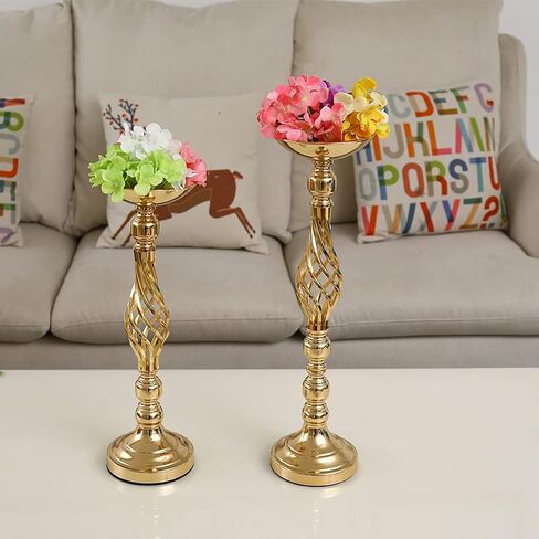 Wedding Centerpieces for Reception Tables, Twist Candleholder Stands, Wedding Flower Arrangement Vases, Metal Centerpieces for Wedding Road-Leading Home Decor in Saudi Arabia