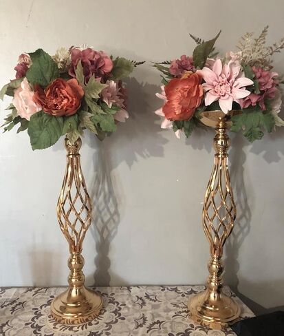 Wedding Centerpieces for Reception Tables, Twist Candleholder Stands, Wedding Flower Arrangement Vases, Metal Centerpieces for Wedding Road-Leading Home Decor in Saudi Arabia